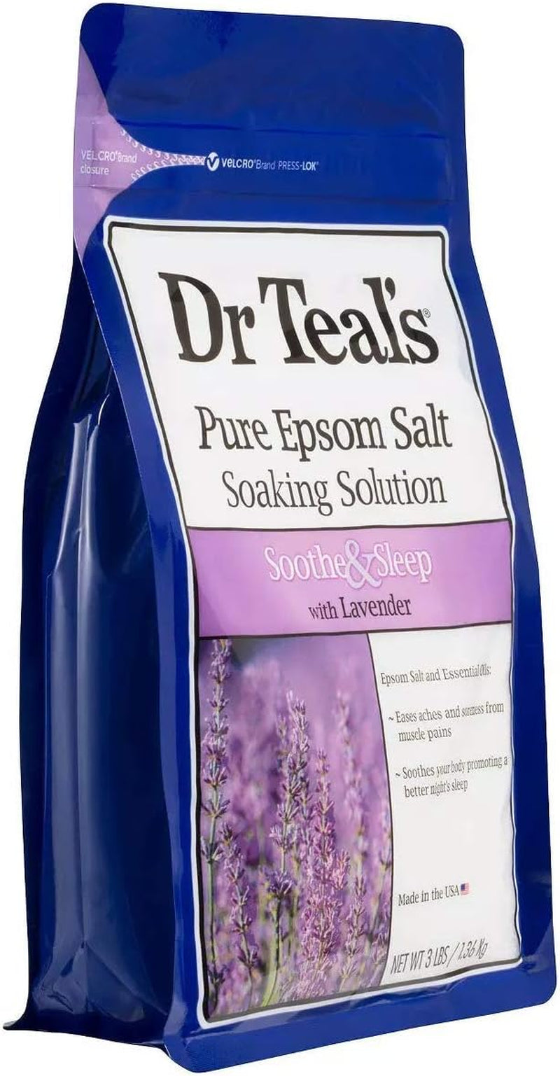 Epsom Salt Bath Combo Pack (6 Lbs Total), Soothe & Sleep with Lavender, and Wellness Therapy with Rosemary and Mint