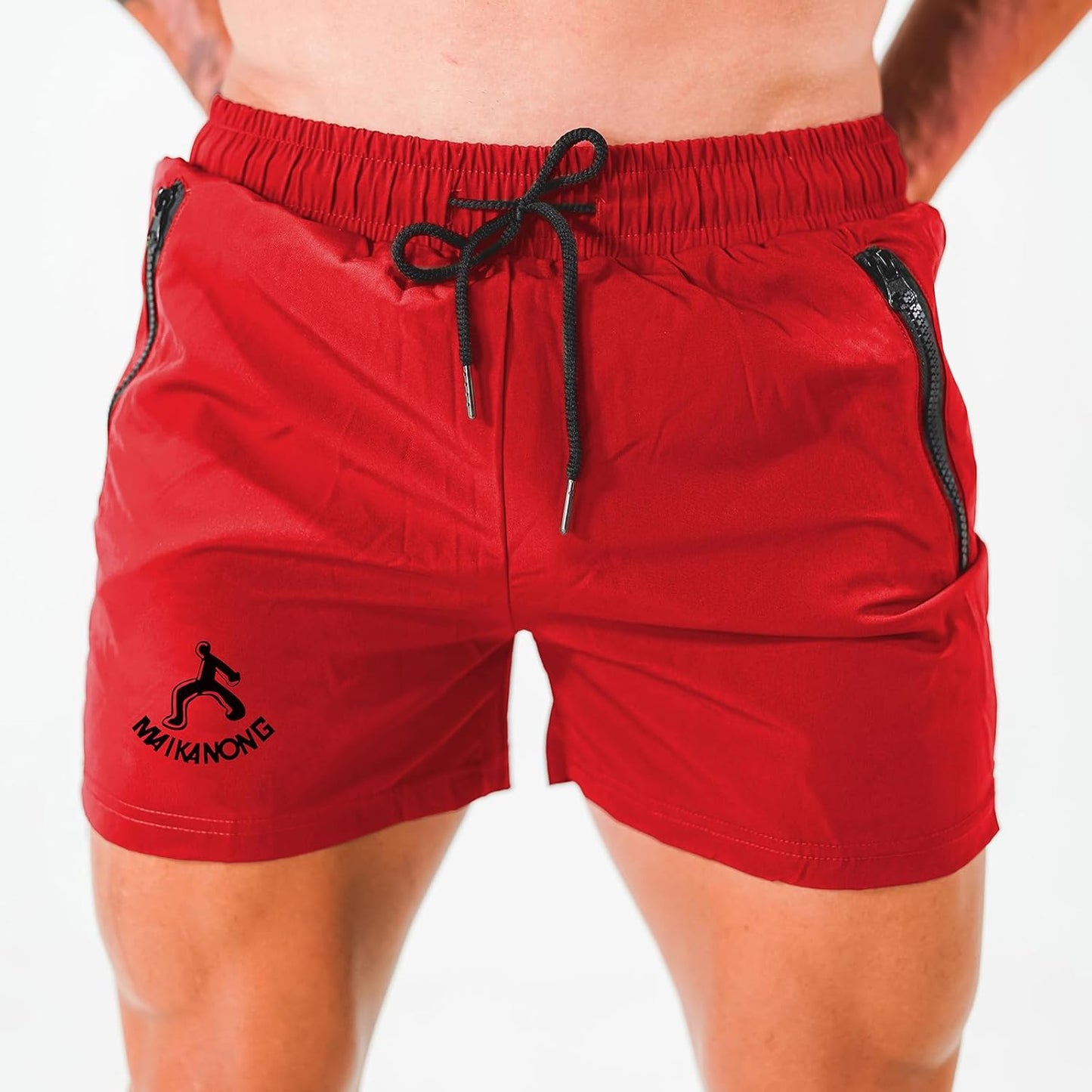 Mens Workout Gym Shorts with Zipper Pockets