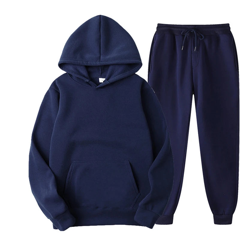 Two Piece Set Casual Fleece Tracksuit Women Winter 2020 Women'S Sets Oversized Hooded Long Sleeve Hoodie Sport Pants Lady Suit