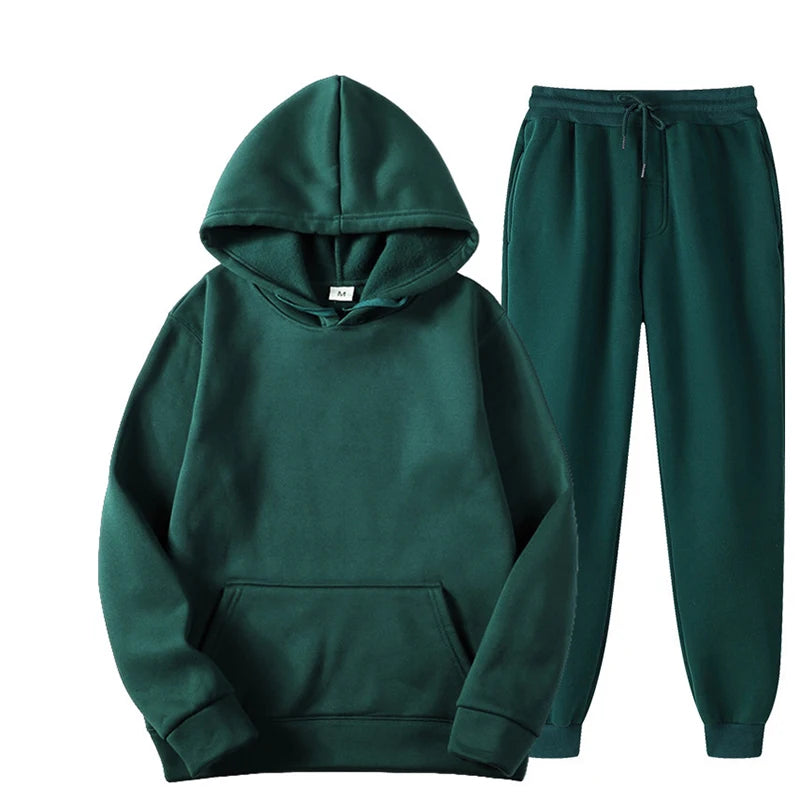 Two Piece Set Casual Fleece Tracksuit Women Winter 2020 Women'S Sets Oversized Hooded Long Sleeve Hoodie Sport Pants Lady Suit