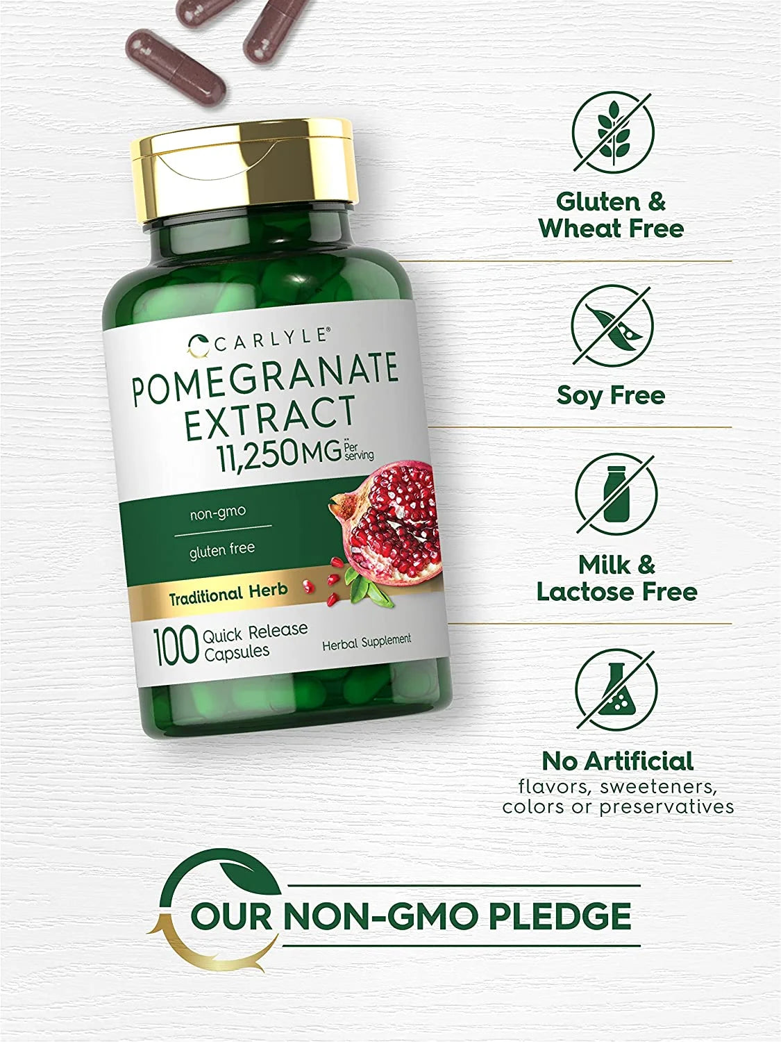 Pomegranate Extract | 11250Mg | 100 Capsules | Traditional Herb | by