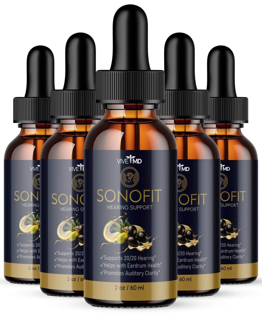 Sonofit Health Supplement Drops for Wellness Boost - Official Formula (5 Pack)