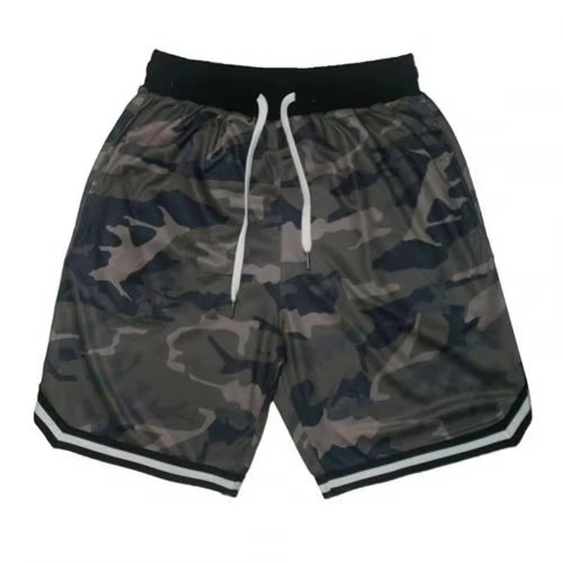 Plus Size Men Fitness Shorts Camouflage Design Waist Drawstring Polyester Quick Dry Sports Board Shorts Men Casual Short Homme