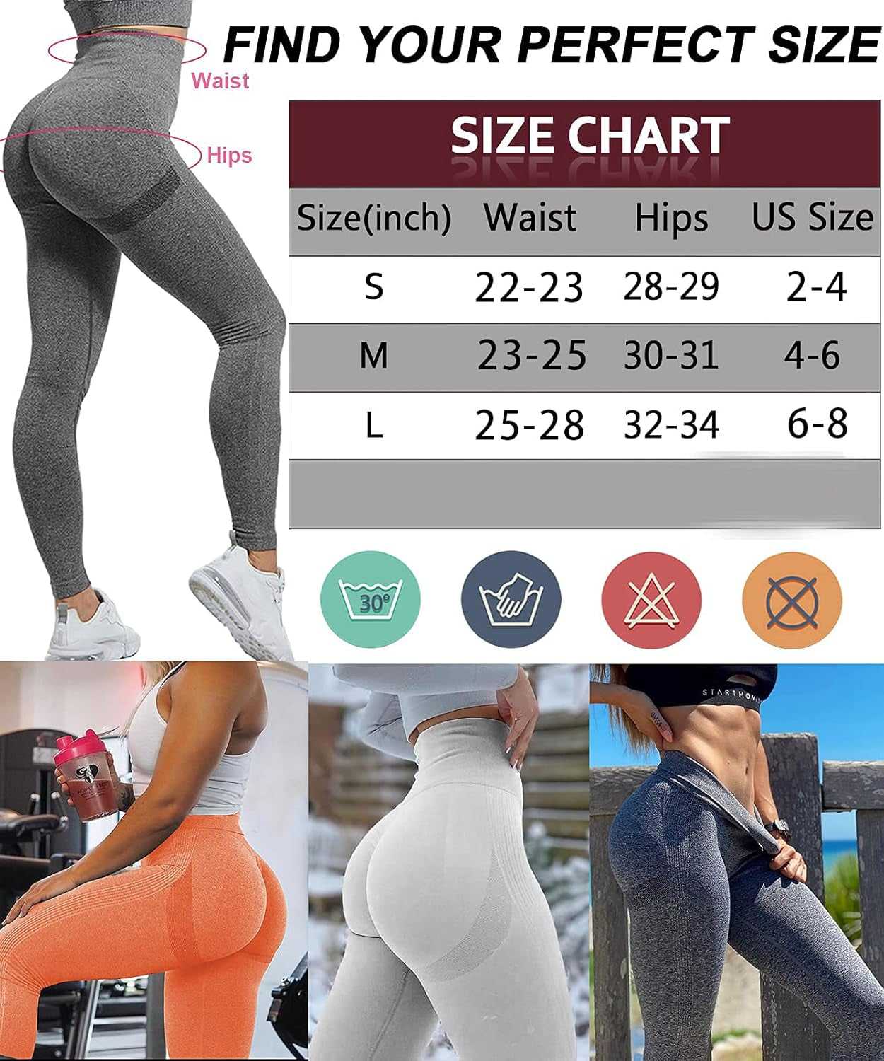 Workout Leggings for Women 3 Pack - High Waist 