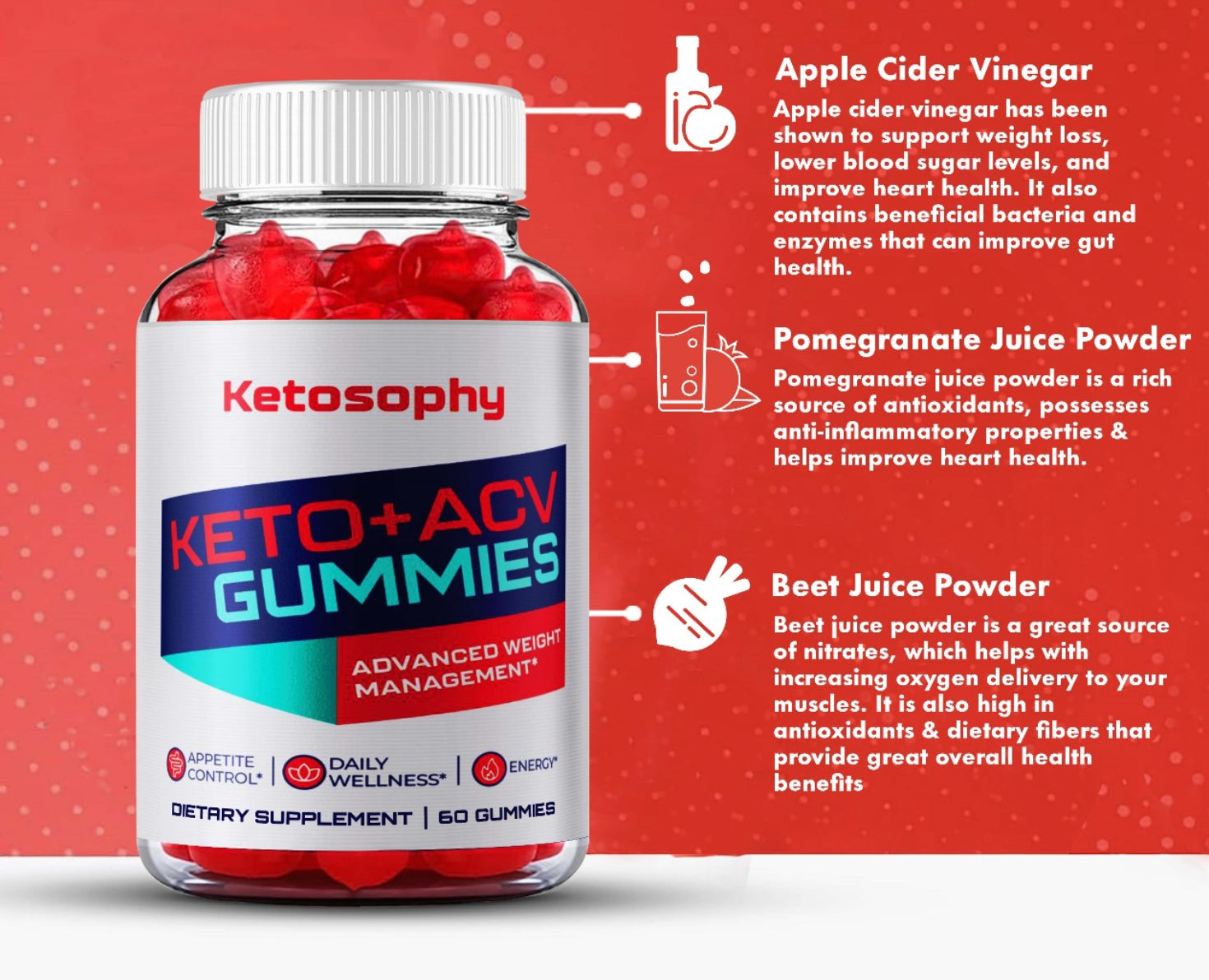 (5 Pack) Ketosophy Keto Gummies, Ketosophy ACV Gummies Weight Loss -300 Gummies