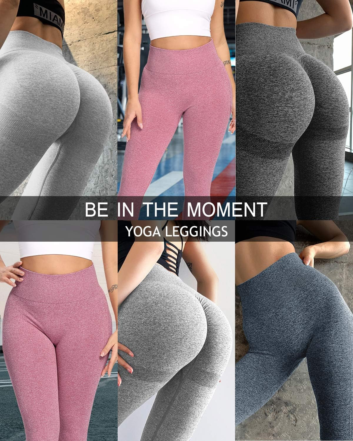 Butt Lifting Seamless Workout Leggings for Women High Waist Yoga Pants Sexy anti Cellulite Scrunch Booty Tights