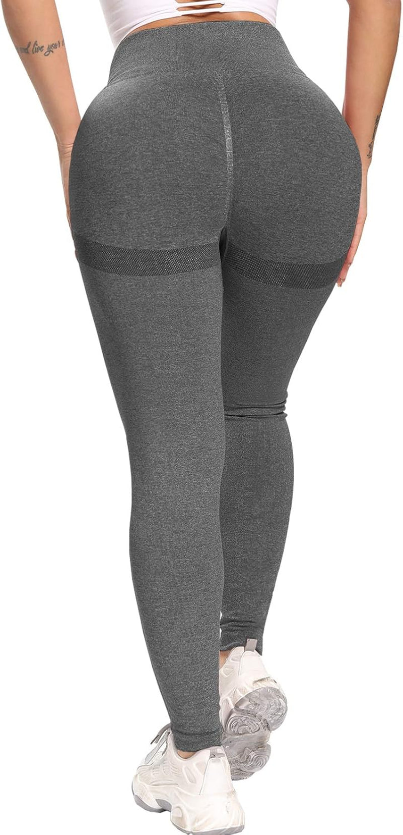 Butt Lifting Seamless Workout Leggings for Women High Waist Yoga Pants Sexy anti Cellulite Scrunch Booty Tights