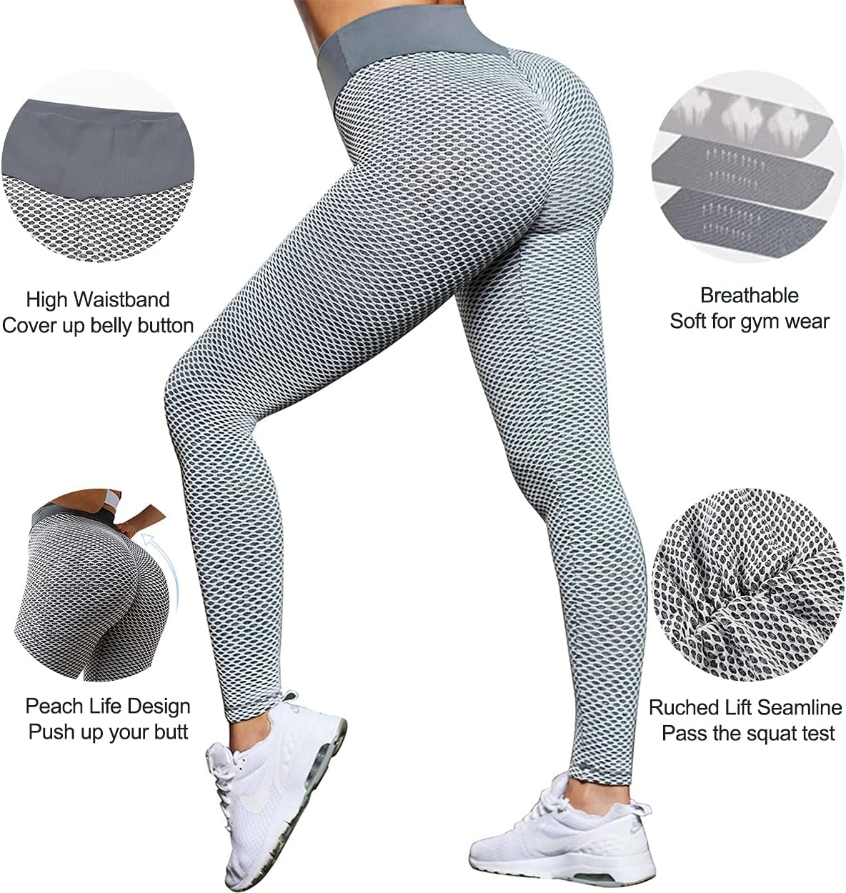 Sexy Butt Lifting Workout Leggings for Women Textured Booty High Waist Yoga Pant