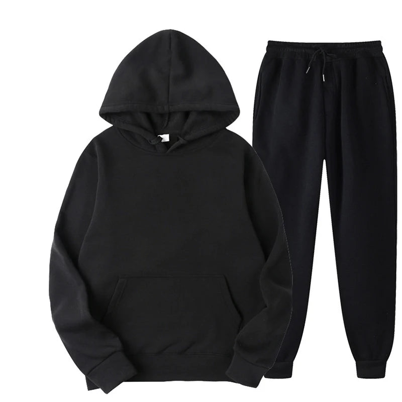 Two Piece Set Casual Fleece Tracksuit Women Winter 2020 Women'S Sets Oversized Hooded Long Sleeve Hoodie Sport Pants Lady Suit