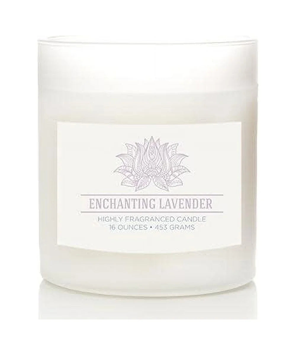 Enchanting Lavender 16 Oz Aromatherappy Candle, White