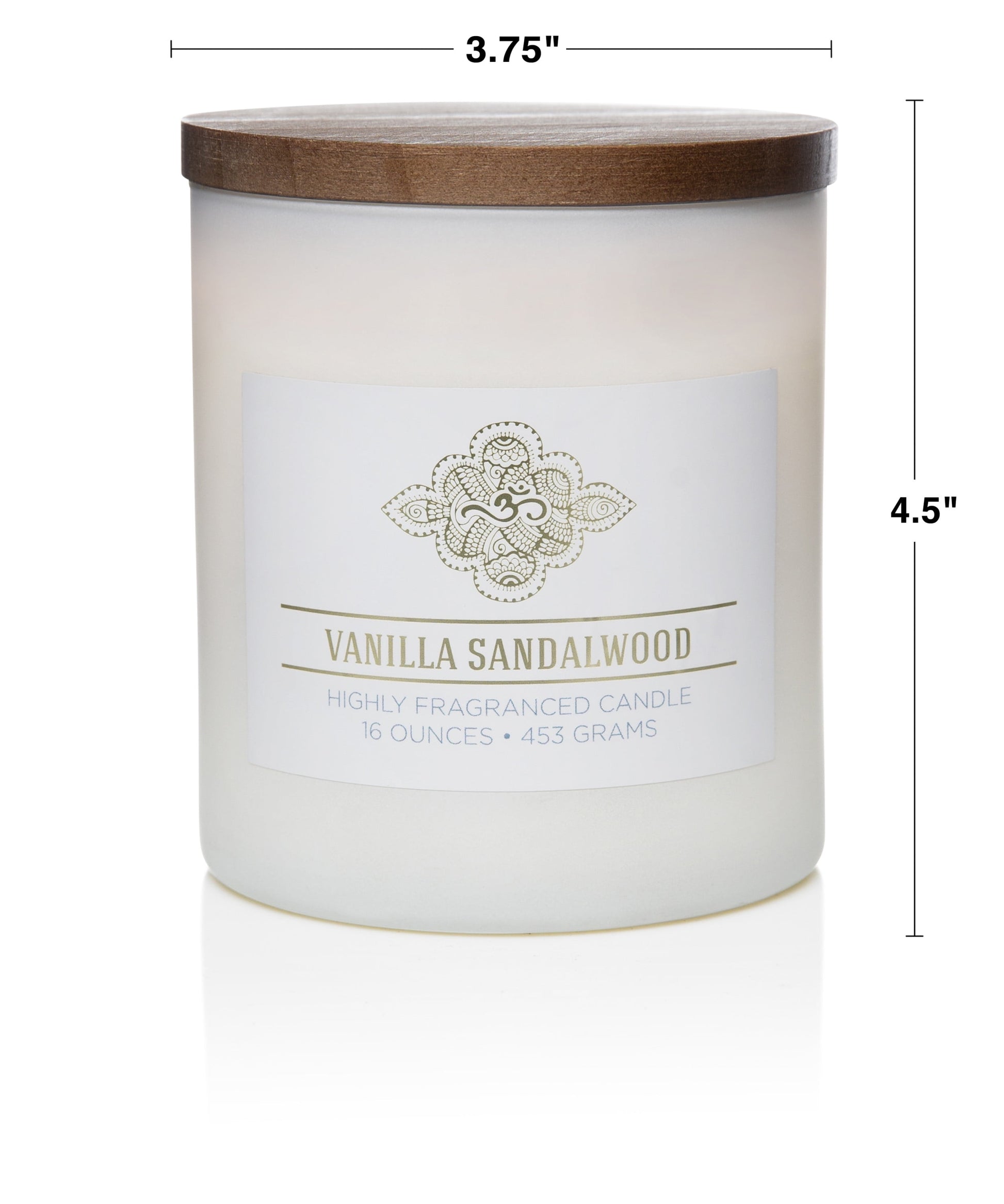 Wellness Vanilla Sandalwood Scented Jar Candle, 2 Wick, 16 Oz, 60 Hours Burn, Sweet