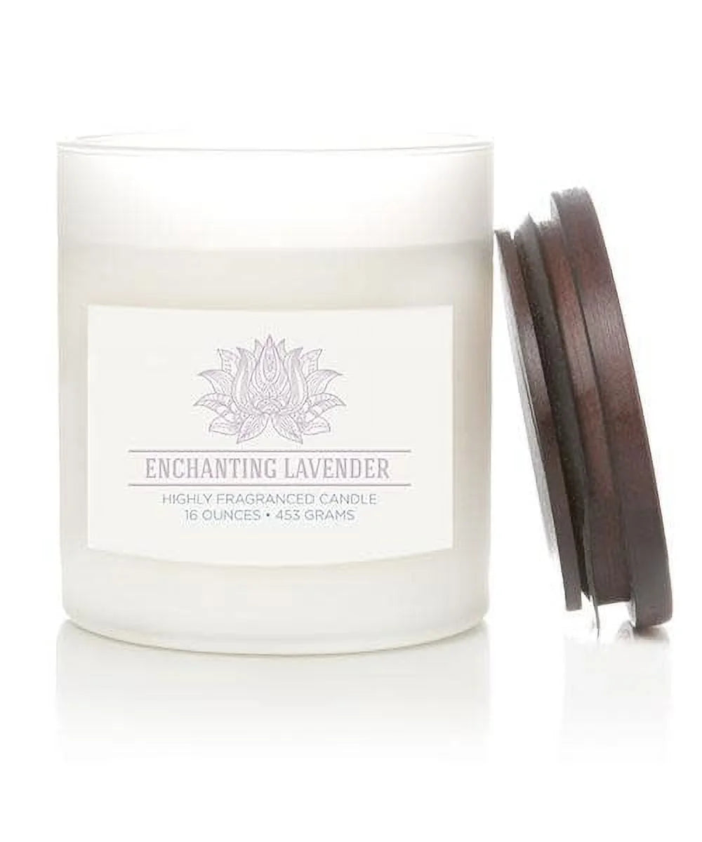 Enchanting Lavender 16 Oz Aromatherappy Candle, White