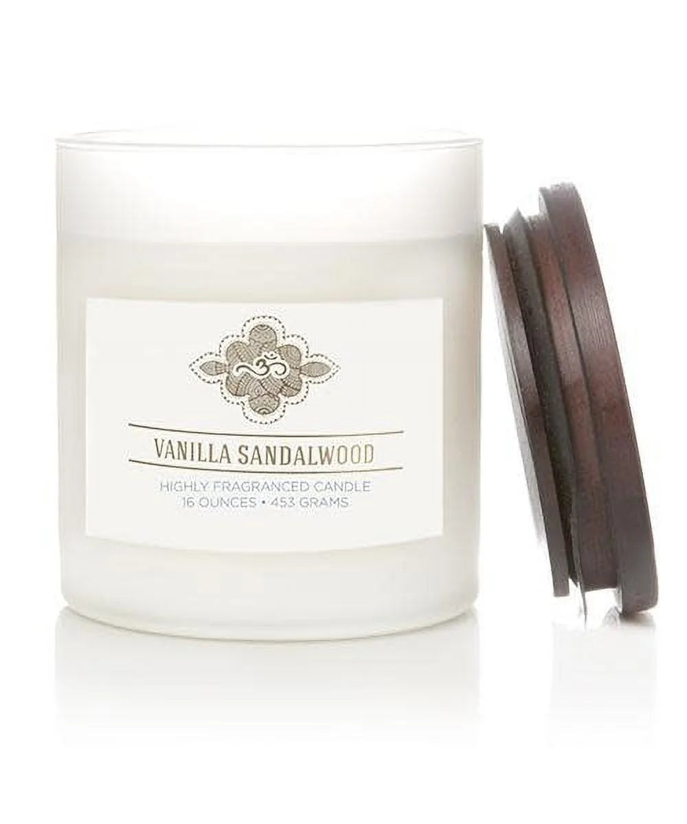 Wellness Vanilla Sandalwood Scented Jar Candle, 2 Wick, 16 Oz, 60 Hours Burn, Sweet