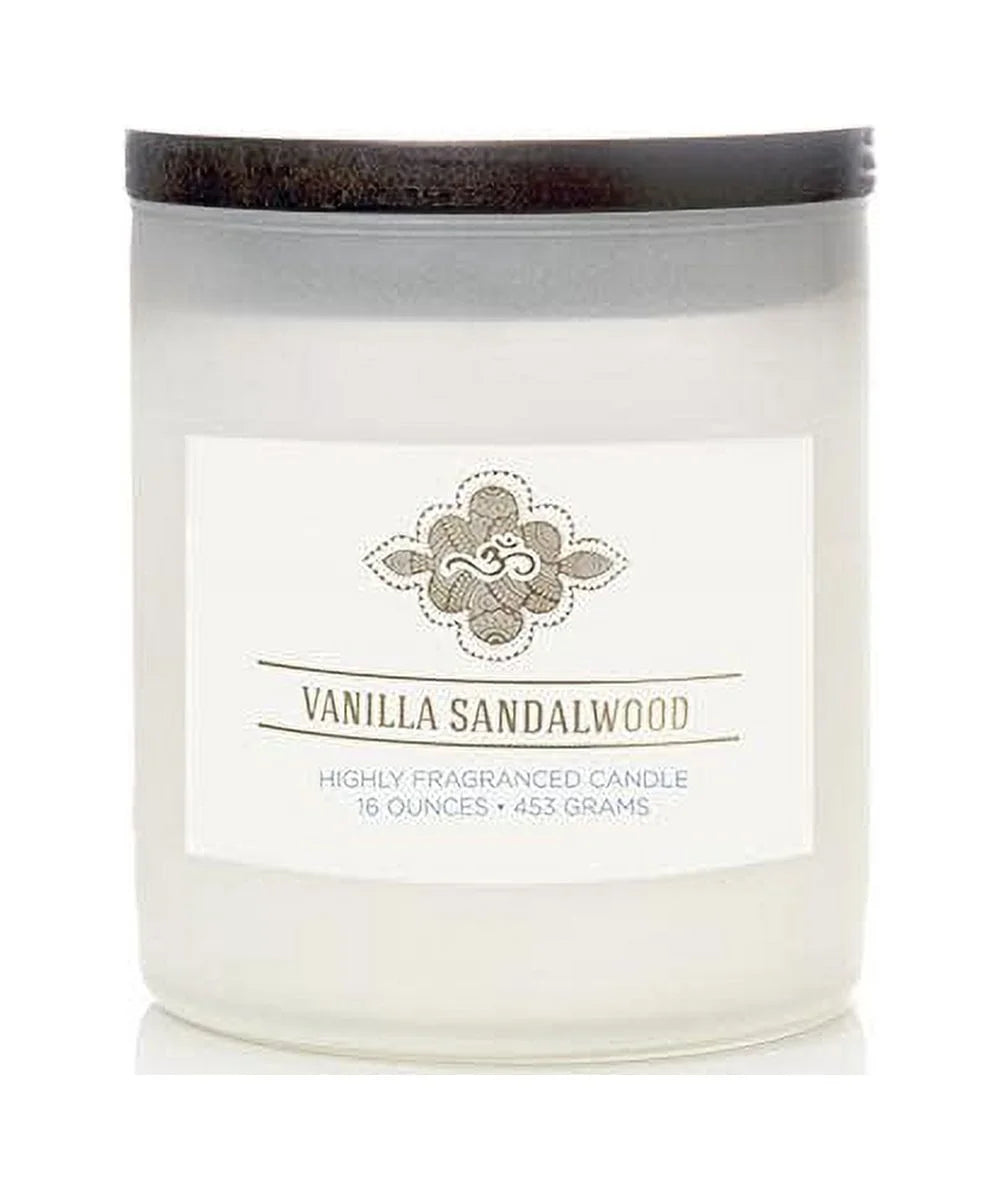 Wellness Vanilla Sandalwood Scented Jar Candle, 2 Wick, 16 Oz, 60 Hours Burn, Sweet