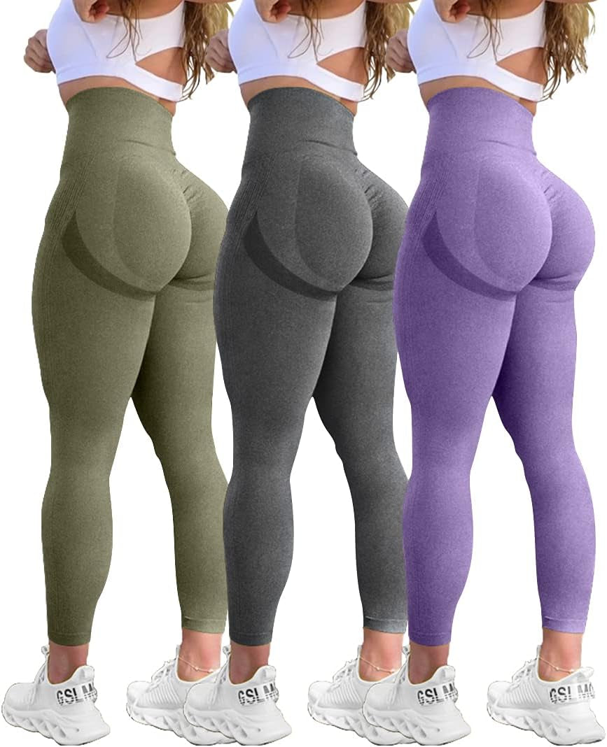 Workout Leggings for Women 3 Pack - High Waist 