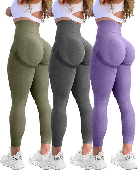 Workout Leggings for Women 3 Pack - High Waist 