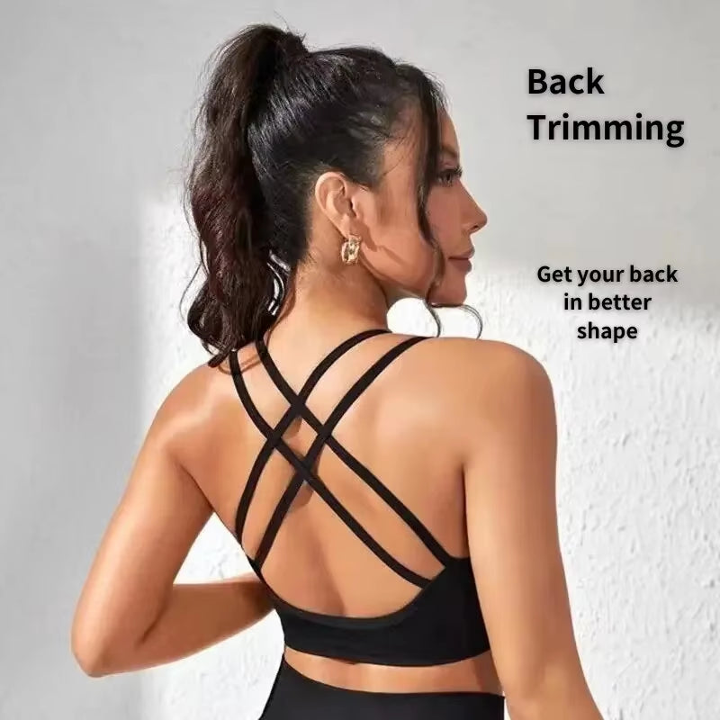 Cross Border Beauty Back Underwear Shockproof Gathering Sports Bra Running Fitness Vest without Steel Ring Female Yoga Suit