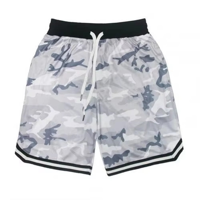 Plus Size Men Fitness Shorts Camouflage Design Waist Drawstring Polyester Quick Dry Sports Board Shorts Men Casual Short Homme