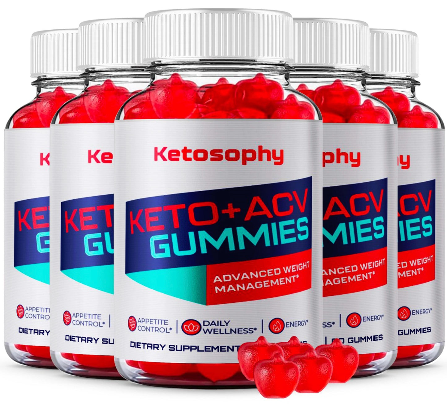 (5 Pack) Ketosophy Keto Gummies, Ketosophy ACV Gummies Weight Loss -300 Gummies