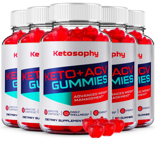 (5 Pack) Ketosophy Keto Gummies, Ketosophy ACV Gummies Weight Loss -300 Gummies